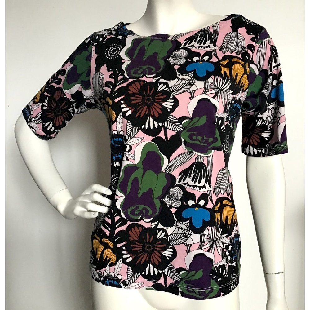 Marimekko Pink and Purple Floral Blouse